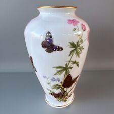 Franklin Porcelain "The Meadowland" Butterfly Vase John Wilkinson 1981 Large