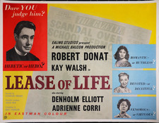 Lease of Life ORIGINAL Quad Movie Poster LINEN BACKED Robert Donat EALING 1954
