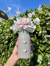 Ribbed Grey Ceramic Vase with