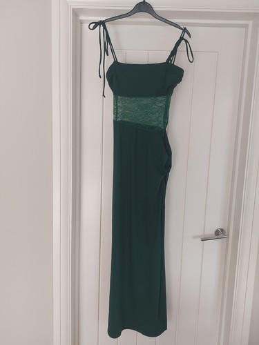 Dark green maxi - dress, with
