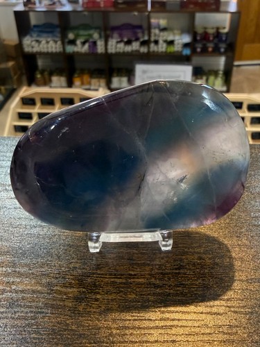 Rainbow fluorite palm stone - rainbow,