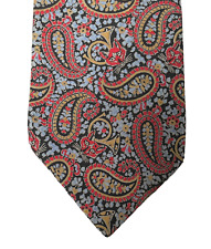 Vintage silk hunting tie Austin Reed paisley fox mask horn Old England DAMAGED