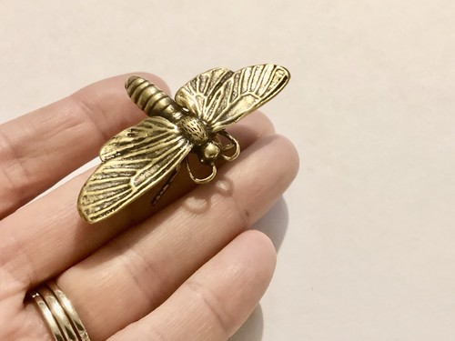 Brass butterfly figure - brass,