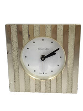 Tiffany & Co Atlas Swiss Quartz Mini Table Clock – Silver Stripe Design Working