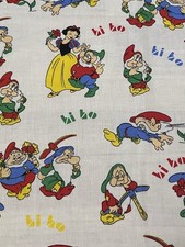 Vintage Peter Pan Fabric Snow White And The Seven Dwarves. 44”x45”.