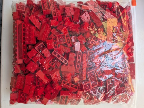 Lego red bricks 1kg - 1000g,