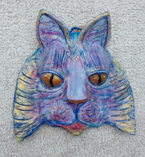 Paper Mache Big Cat Face Wall