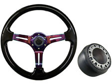 Black Neo Chrome TS Steering Wheel + Boss Kit for CLASSIC VW BEETLE 014