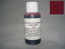 Leather dye colourant in BURGUNDY - 30ml for sofas shoes bags car seats etc