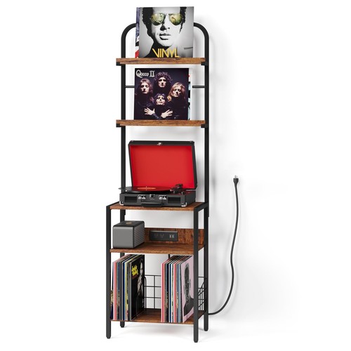 Record player stand with power - player,