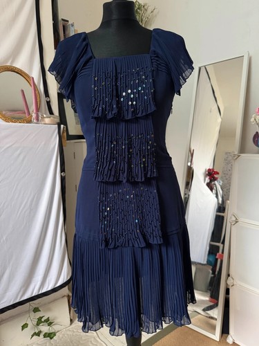 Echoo navy blue - blue, sequin