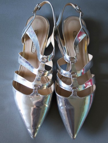 Zara woman high gloss silver - zara,