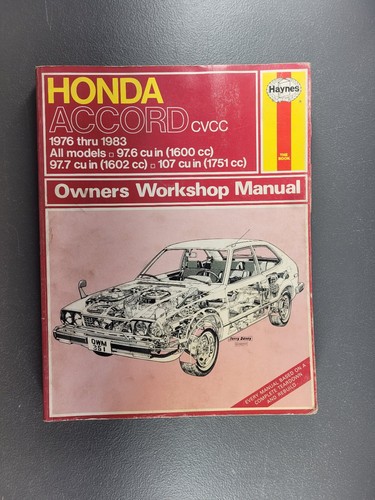 Haynes honda accord - accord, cvcc