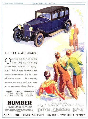Original 1931 advert humber - original,