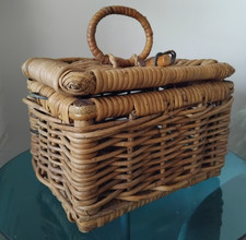 VINTAGE WOVEN WICKER CANE