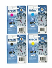 Genuine Original Epson 27 BCMY Ink Cartridges Alarm Clock *SELECT YOUR MODEL*