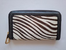 EPISODE Black/White Zebra Hair Leather Purse Wallet