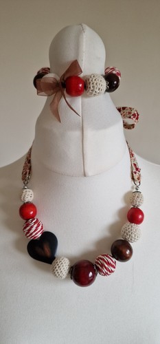 Wooden chunky beads colourful - chunky,