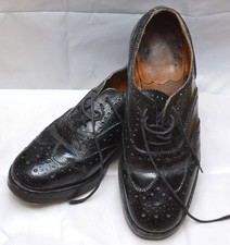 British Army Issue ~ Black Brogue Hobnail Shoes ~ UK 7 L ~ 1984