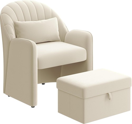 Velvet tub chair with storage - velvet,