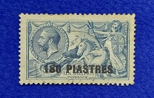 1921 British Levant, 180pi OVPT. on 10s dull grey blue,  Cat £50. SG50