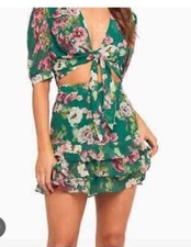 Bardot Green Floral Rah Rah