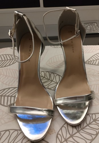 New look silver bar stilletos - look,