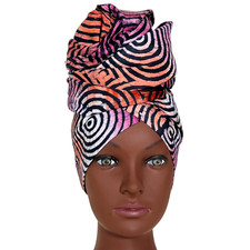 Head Wrap African Adire Material 100% Cotton Ankara Head Scarf HeadPiece 72"x21"