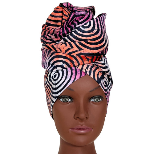 Head wrap african adire - head,