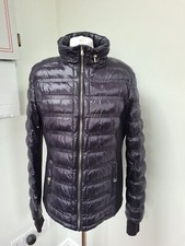 Michael Kors Hybrid Jacket Size 14/16 Shiny Black Packable Hood Perfect Cond