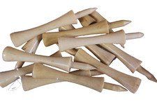 2 Packs Graduated WOODEN Castle Golf Tees Plain 69mm 50mm Tee Up Height x 15 New