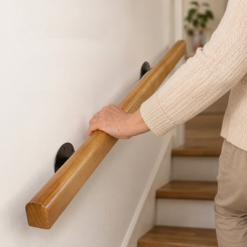 120cm wooden handrail stair - wooden,