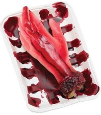 HUMAN SIZE SEVERED HAND IN A