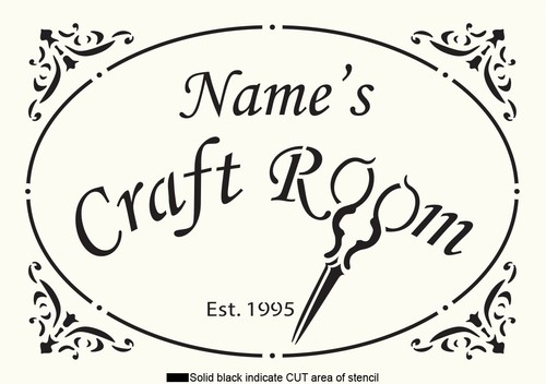 Craft room stencil - craft,