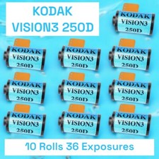 10x Kodak Vision3 250D (5207), 35mm Film, 36 Exposures, Professionally Loaded