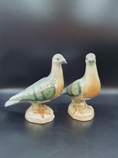 A Pair Of Vintage Campsie Ware Pottery Lustre Glaze Pigeons, 1950s, Scottish