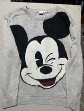 grey Disney Mickey Mouse acrylic knit sweater,  from the 90s, Size XL