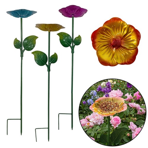 Decorative metal flower - decorative, bird
