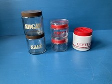 Mixed lot mid century glass kitchen storage jars