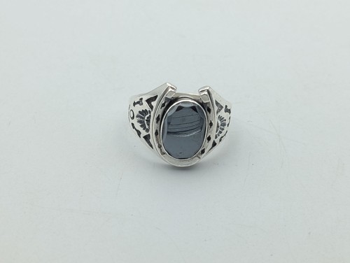 Sterling silver hematite stone - sterling,
