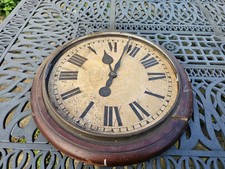 RARE antique 20" remote gallery stable turret clock dial railway with motion wor