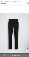 Brioni Essential black wool Tigullio trousers