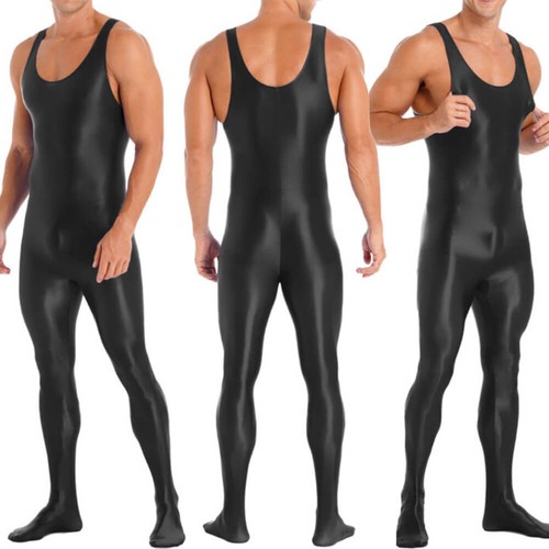Men shiny wetlook satin tights - shiny,