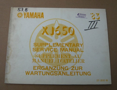 Yamaha xj650 supplement - yamaha,