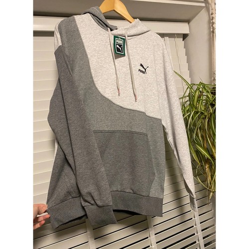 Puma grey white hoodie - puma,