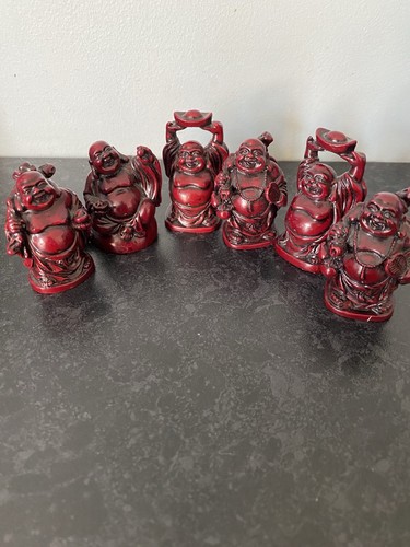 Red resin buddha figures - figures, 5