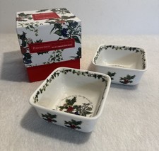 Portmerion Holly & The Ivy Set of 2 Square Mini Tapas Dishes VGC In Original Box
