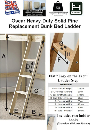 Pine bunkbed ladder bunk - bunkbed,