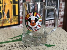 Vintage Euro Disney Mickey Mouse Glass Tankard Beer Glass