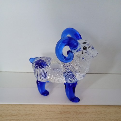 Crystal glass goat figurine - crystal,
